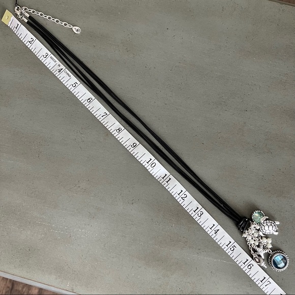 Scroll Nautical Sea Turtle Sea Shell Charm Pendant Necklace - Picture 7 of 8